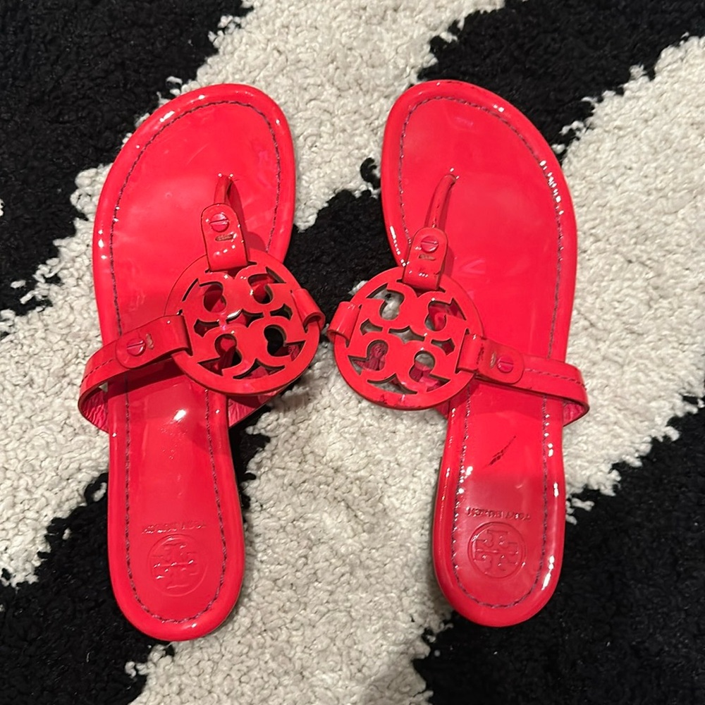 Tory Burch neon pink sandals